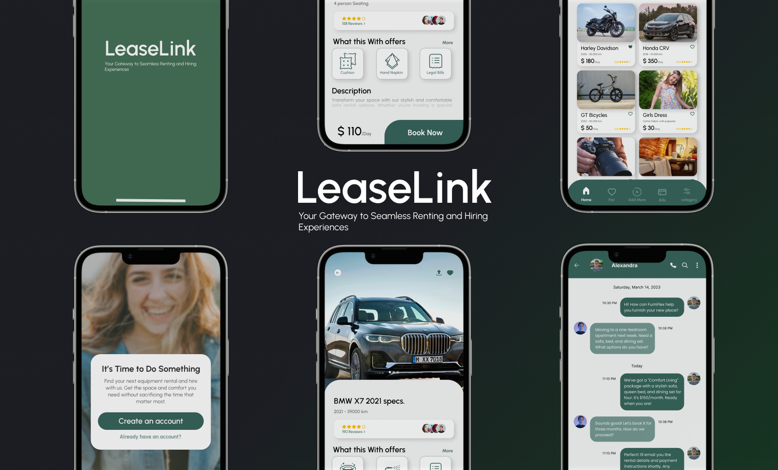 LeaseLink app main screen interface