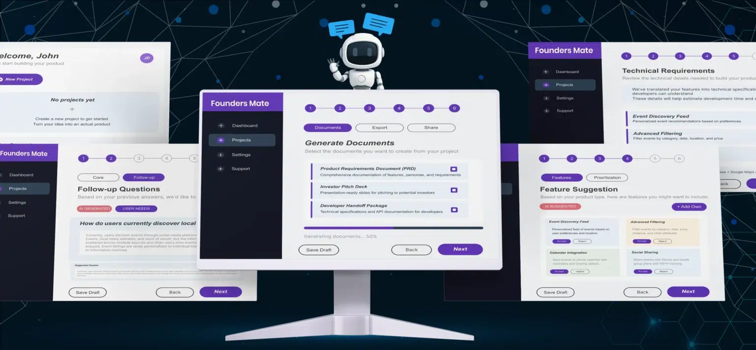 FoundersMate website dashboard screenshot